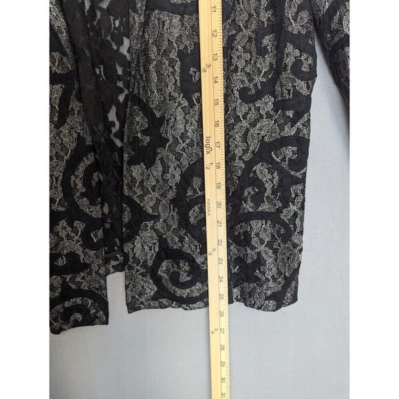 Chicos Jacket Womens Size 2/L Black‎ Lace Sheer Mature Career Office Whimsygoth - Picture 11 of 11